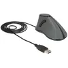 Souris ergonomique pour droitiers - DELOCK - Optique 5 boutons - Filaire USB - Gris, noir