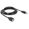 DeLOCK - Rallonge de câble USB - USB type B (F) pour USB type B (M) - 2 m - noir