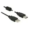 DeLOCK 1m, 2xUSB 2.0-A câble USB USB 2.0 USB A Noir