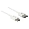 Slim High Quality - Câble HDMI avec Ethernet - HDMI mini mâle pour HDMI mâle - 25 cm - triple paire torsadée blindée - blanc - support 4K