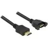 Delock Câble HDMI A mâle vers HDMI A femelle Rallonge à encastrer 1 m