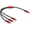DeLOCK 86710 câble USB 0,3 m USB 2.0 USB C USB C/Micro-USB B/Lightning Noir, Rouge