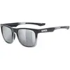 Lunettes Uvex LGL 42 noir brillant avec verres réfléchissants argenté