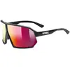 Lunettes Uvex Sportstyle 237 noir mat avec verres à effet miroir rouge