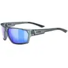 UVEX Sportstyle 233 Polarized Smoke Mat/Litemirror Blue Lunettes vélo