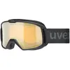 Masque Uvex Elemnt FM noir mat avec verre à effet miroir or junior