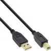 InLine 34510S Câble USB 2.0 AM/BM Contacts dorés 1 m Noir