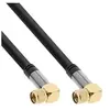 InLine Câble Premium SAT, 4x blindé, 2x fiche F coudée, 110dB, noir, 1 m