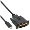 InLine Câble écran USB â   USB C Mâle vers DVI Mâle (DP Vieux Mode) â   Noir â   1 m, 64131