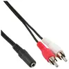 Câble Cinch/jack, InLine®, 2x Cinch mâle à 3,5mm jack fem. 3m