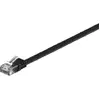 goobay CAT 6 Câble de Liaison Plat, U/UTP, Noir, 15 m Longueur