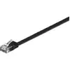 Wentronic Goobay 95380 CAT 6 Câble de Liaison Plat, U/UTP, Noir, 1 m Longueur