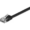 goobay Cat 6 Câble de Liaison Plat, U/UTP, Noir, 10 m Longueur