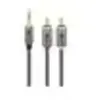 GOOBAY Câble audio Jack 3.5 - 2 RCA mâles gold nylon tressé 5m