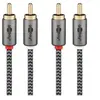 Câble audio RCA - GOOBAY - 2 RCA mâles - 0.50m - Nylon tressé - Plaqué or