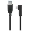 Goobay Câble USB 3.0 USB-C à 90° vers USB-A - 0.5 m - Noir