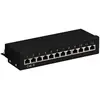 Goobay 69307 CAT 6 Panneau de Brassage Mini/Bureau, Noir, 12 Ports