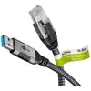 Goobay 70694 changeur de genre de câble USB A RJ-45 Noir, Argent