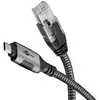 Goobay 70696 changeur de genre de câble USB C RJ-45 Noir, Argent