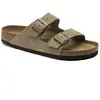 Birkenstock Mules Birkenstock Arizona Cuir Suede Soft Footbed W Taupe - 35