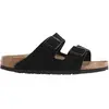 Birkenstock Mixte Arizona SFB Cuir Suède Sandales Bout Ouvert, Noir Noir Noir, 36 EU