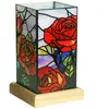 Wagner Life Lampe de table LED Art Light Rose, socle en bois, acryliqu...