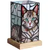 Wagner Life Lampe de table LED Art Light Chat, socle en bois, acryliqu...