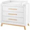 Schardt Commode Avec Plan Langer 3 Tiroirs Bois Blanc Et Pieds Htre Mi...