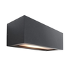 Zoomoi Applique rectangulaire à LED E27 double émission couleur noire éclairage entrée balcon terrasse 230V IP54 NOIR