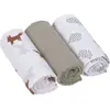 Lässig Lot de 3 langes en mousseline Little Forest Renard (60 x 60 cm)