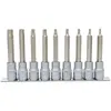 1/2" Jeu de douilles tournevis TX, longues, 9 pcs., T20-T60
