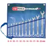 Kstools - Jeu de clés mixtes inclinées CHROMEplus, 11 pcs
