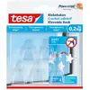 Tesa crochet adhesif - pour verre et surfaces transparentes - charge supportee : 0,2 kg