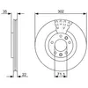 Disque de frein BOSCH 0 986 479 500 arrière, ventilé, 1 pièce