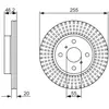 Bosch Automotive Jeu de 2 disques de frein, ventil, Essieu avant, par ex. pour Toyota