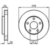 Disque de frein BOSCH 0 986 478 486 avant, ventilé, 1 pièce
