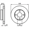 Bosch Jeu de 2 disques de frein, ventil, Essieu avant, par ex. pour Audi