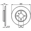 Bosch Jeu de 2 disques de frein, plein, Essieu avant, par ex. pour BMW