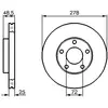 Bosch Jeu de 2 disques de frein, ventil, Essieu avant, par ex. pour Mazda