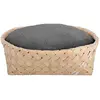 D&D Home, Panier tressé avec Coussin Super épais et Doux Modèle Bodhi, 52x52x15 cm, Blanc, Housse de Coussin Lavable, Design élégant au Look Naturel, Bois de pin tressé