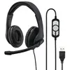 Micro-casque PC Hama HS-USB300 USB filaire, stéréo supra-aural noir