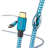 Hama Câble de charge "Reflective", USB-C - USB-C, 1,5 m, nylon, bleu