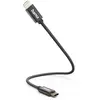 Hama Câble de charge USB-C - Lightning, 0,2 m, nylon, noir