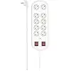 Hama - multiprise, 10 prises, prot. contre surtens., deux interr. 2 m, blche 00223163