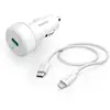 Hama Chargeur auto. rapide avec câble Lightning PD, 20 W, 1 m, blanc