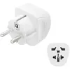 Hama - adaptateur voyage type e et f, 3 pôles, univ., monde vers europe, blc