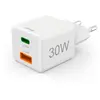 Chargement Hama Rapide, 1 usb-c pd, 1 usb-a qc, Mini chargeur, 30 w, Blanc