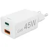 Hama 45W Chargeur Rapide Compatible iPhone, Samsung, MacBook - [PD + QC 3.0] [Recharge Optimisée] [2 Ports] Blanc