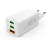Chargeur rapide 2 USB C + USB A - 65W - blanc Hama