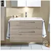 Burgbad Eqio Vasque en fonte minérale avec meuble bas, 2 tiroirs, SEZE...